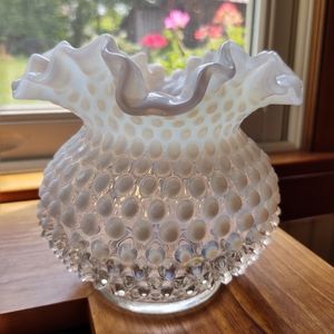 Fenton hobnail opalescent vase